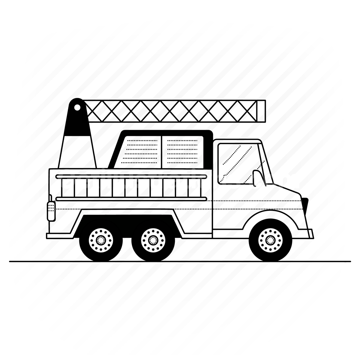 construction, maintenance, vehicle, transport, machinery, ladder, fire truck